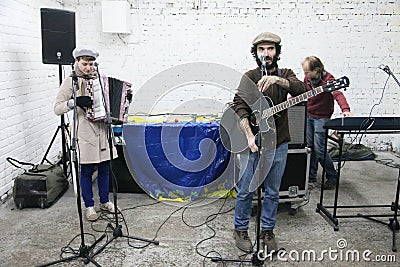 Arkady Kots, Kiev garage concert 12.04.2014 Editorial Stock Photo